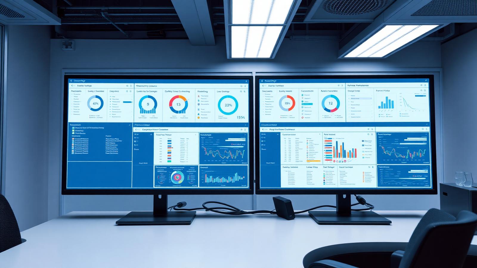 Software licensing and entitlement dashboards on office monitors