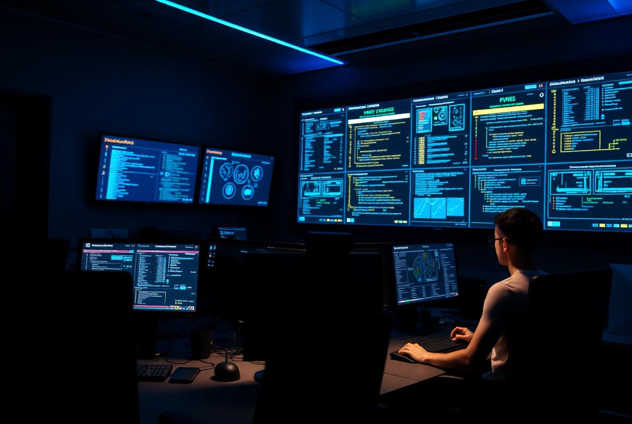 Security analysts monitoring cybersecurity tooling